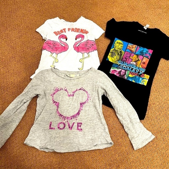 GAP Other - Bundle of 3 Girls Tops Guardians of the Galaxy Minnie Mouse Flamingos Size 4T/XS